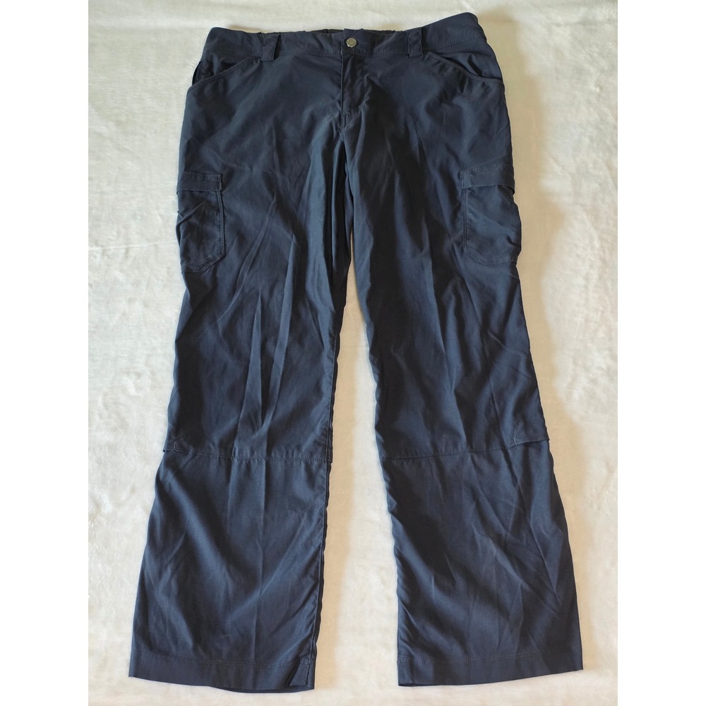 Duluth Trading Co Dry on the Fly Bootcut Cargo Pants Blue Gray Womens 14x31